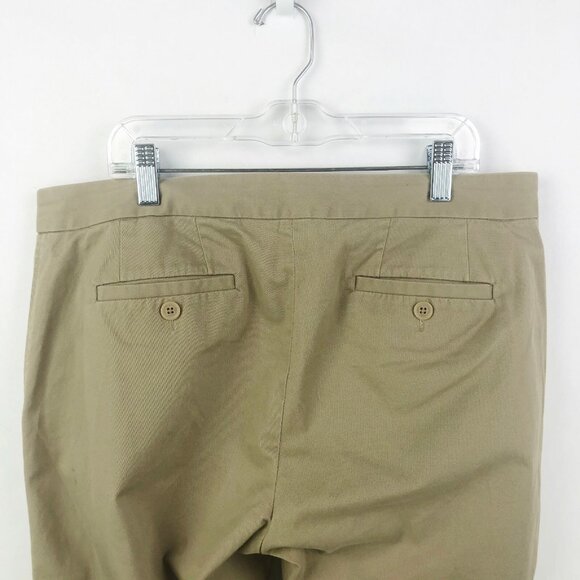 Brooks Brothers Pants Women Size 8 Natalie Mid Rise Straight Ankle Trouser Khaki - Picture 4 of 7